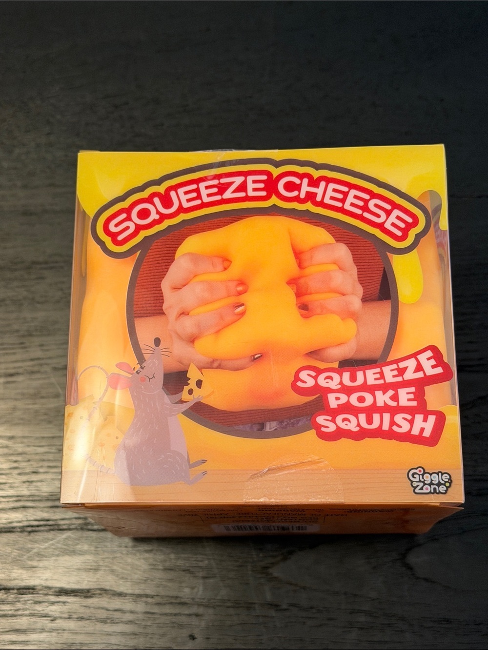 Big Squeeze Cheese Yellow Kids  - Squishy toy measures 5in x 5in - brand new